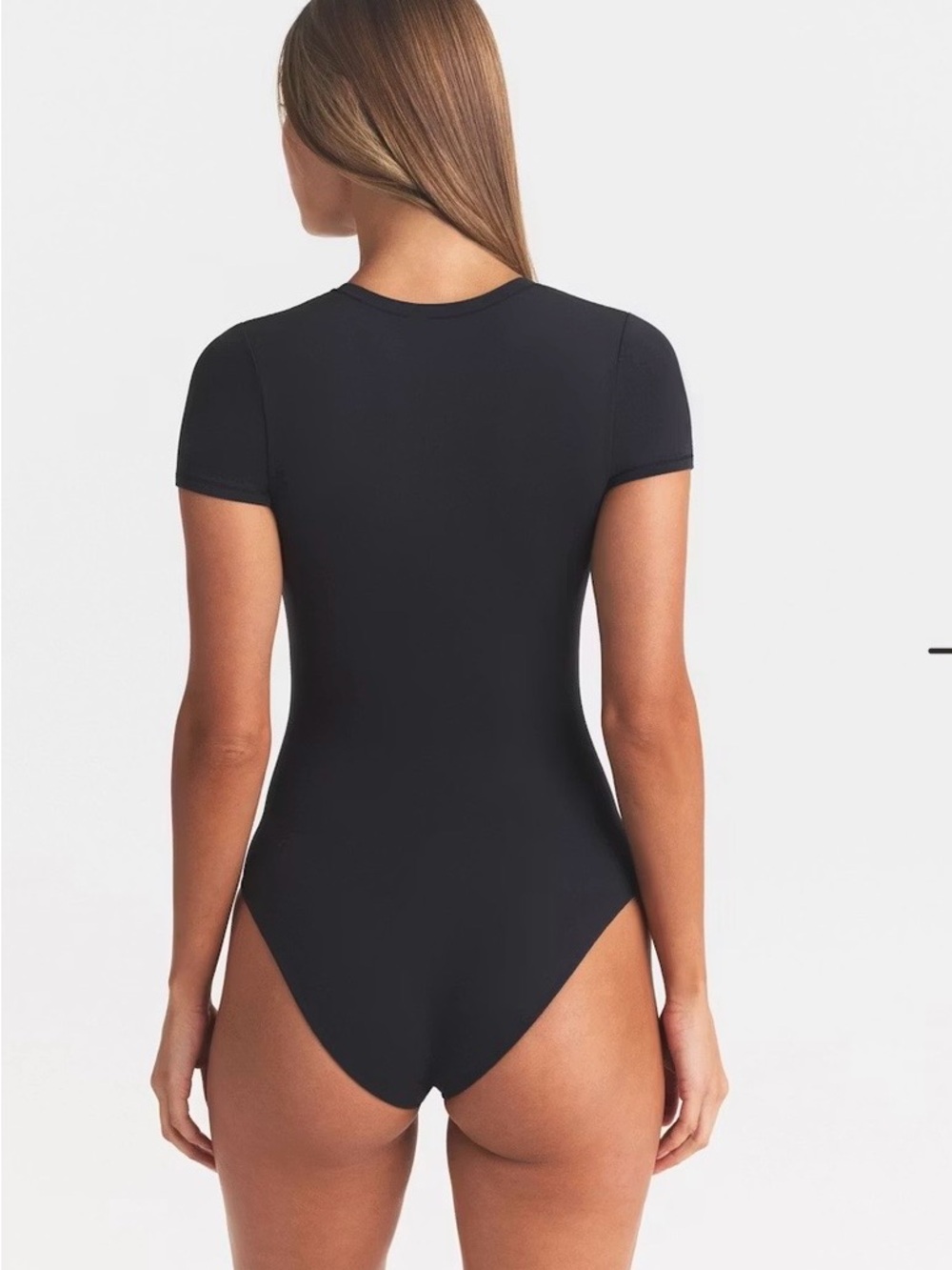 SKIMS Black Short Sleeve Bodysuit
